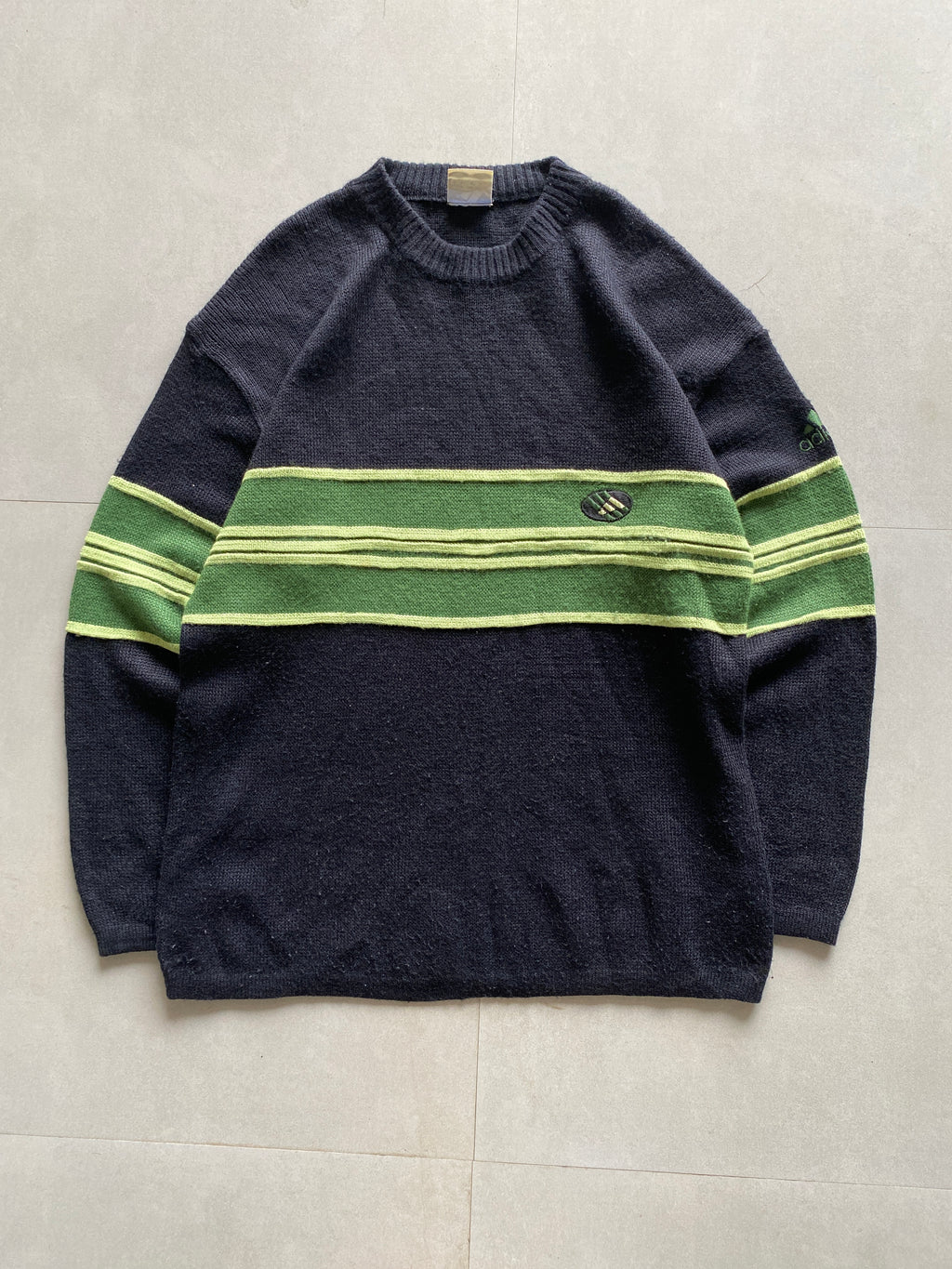 90s ADIDAS KNIT  SWEATSHIRT - XL