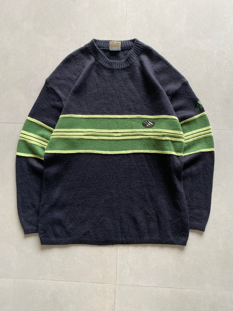 90s ADIDAS KNIT  SWEATSHIRT - XL