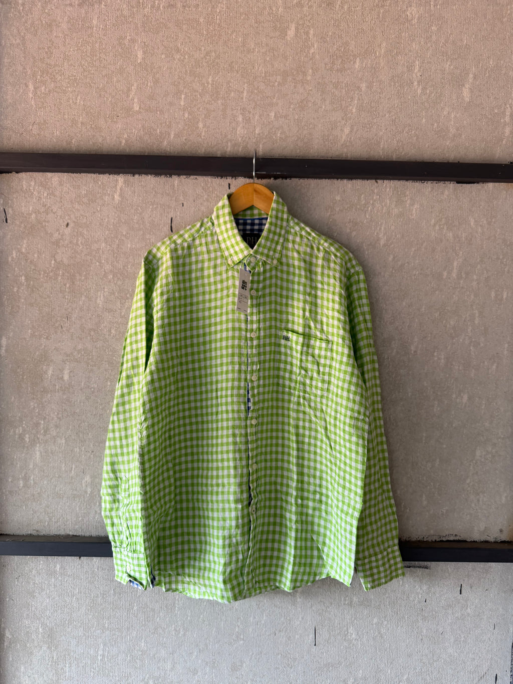 PDH CHECKERD LINEN SHIRT - L