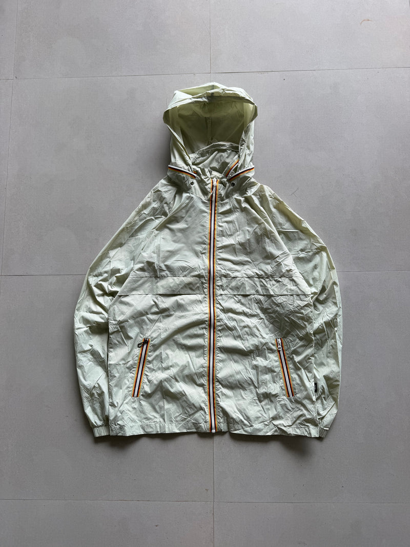 VINTAGE HOODED WINDBREAKER JACKET - L
