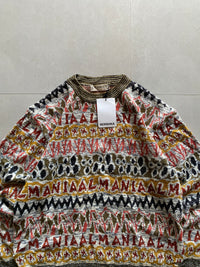 PRINTED KNIT SWEATER - M