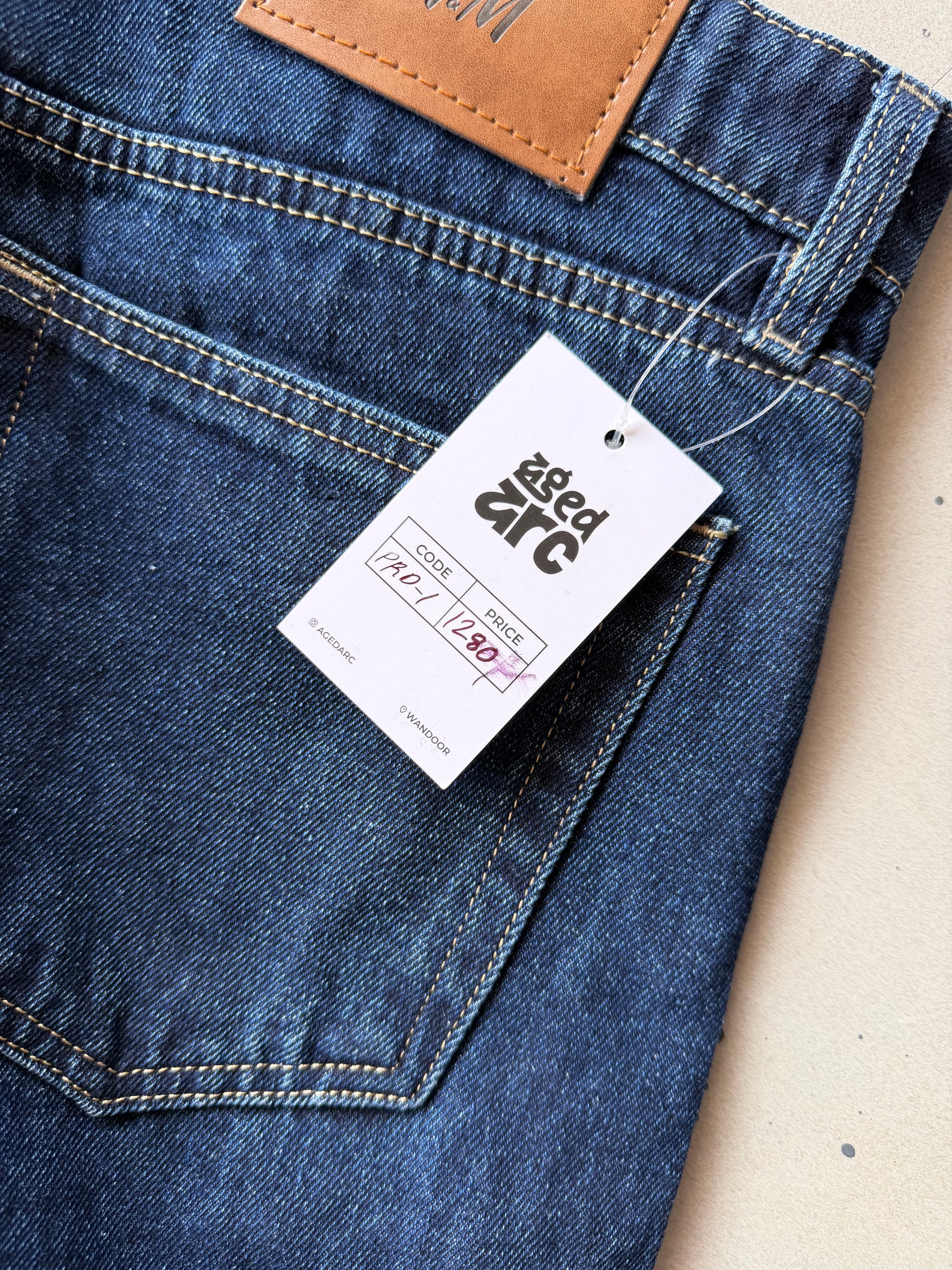 DARK BLUE WASHED WIDE LEG