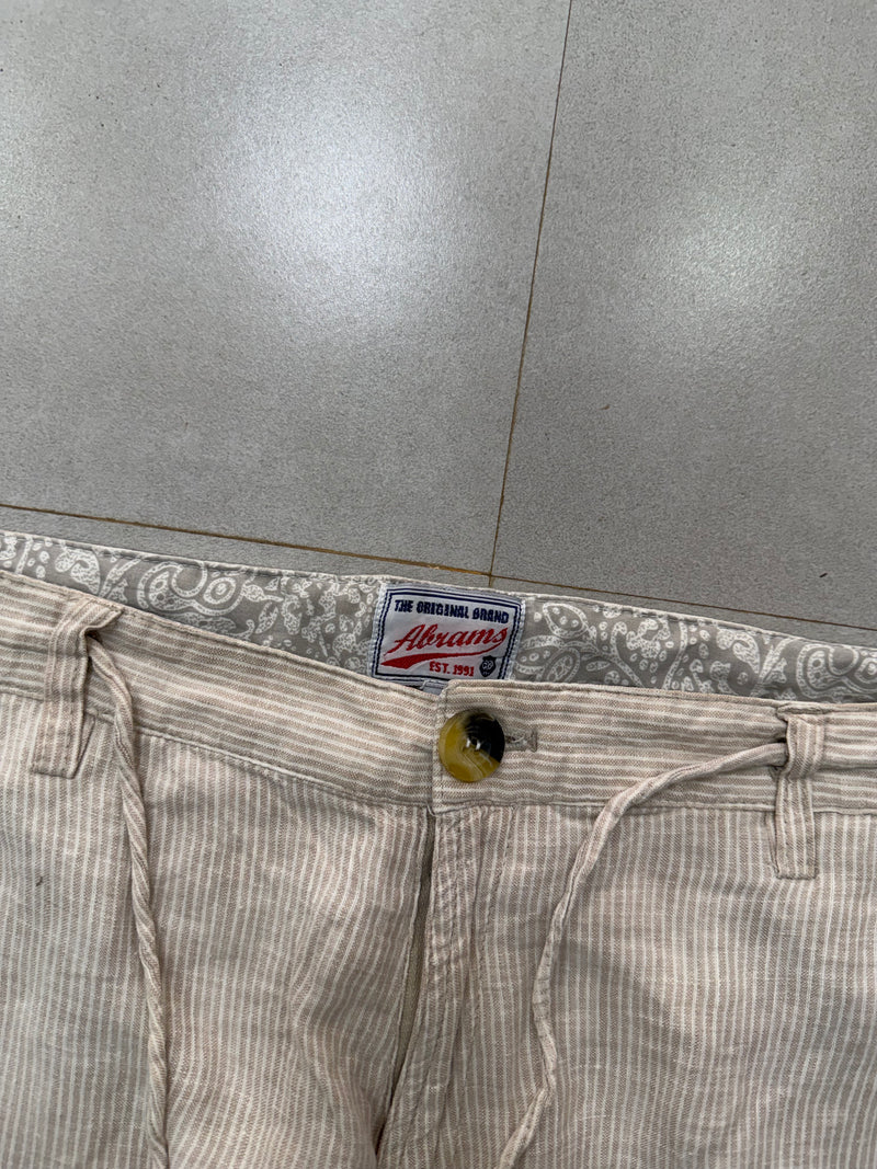 LNP43 BAGGY LINEN PANT - L