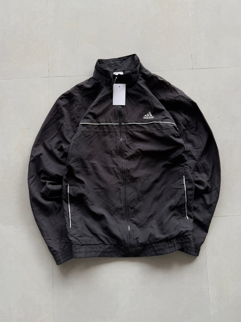 ADIDAS BLACK TRACK JACKET - L