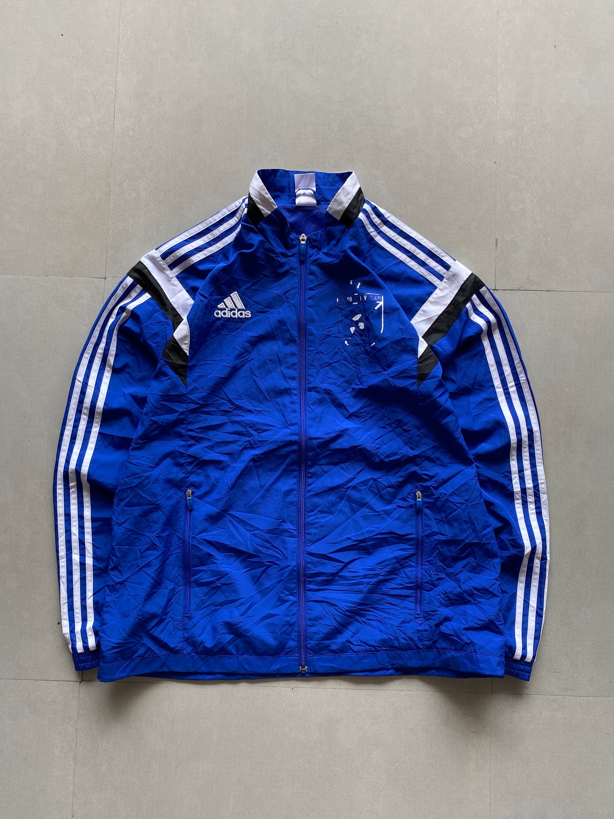 ADIDAS STRIPED BLUE JACKET - L