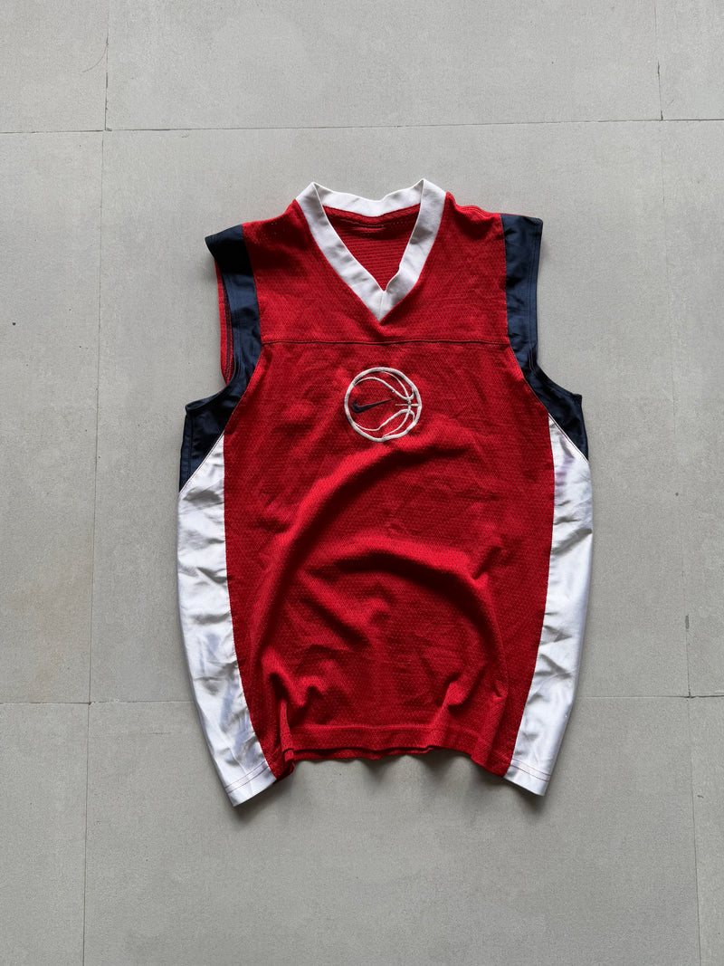 VINTAGE NIKE CENTER SWOOSH SLEEVELESS JERSEY - XS