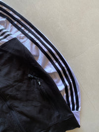 ADIDAS STRIPED HOODED JACKET - XS
