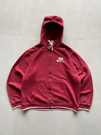 VINTAGE NIKE BIG LOGO ZIPPER HOODIE - L