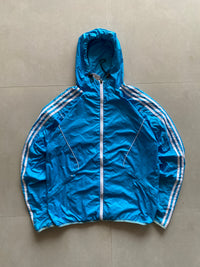 ADIDAS STRIPED HOOD JACKET - M