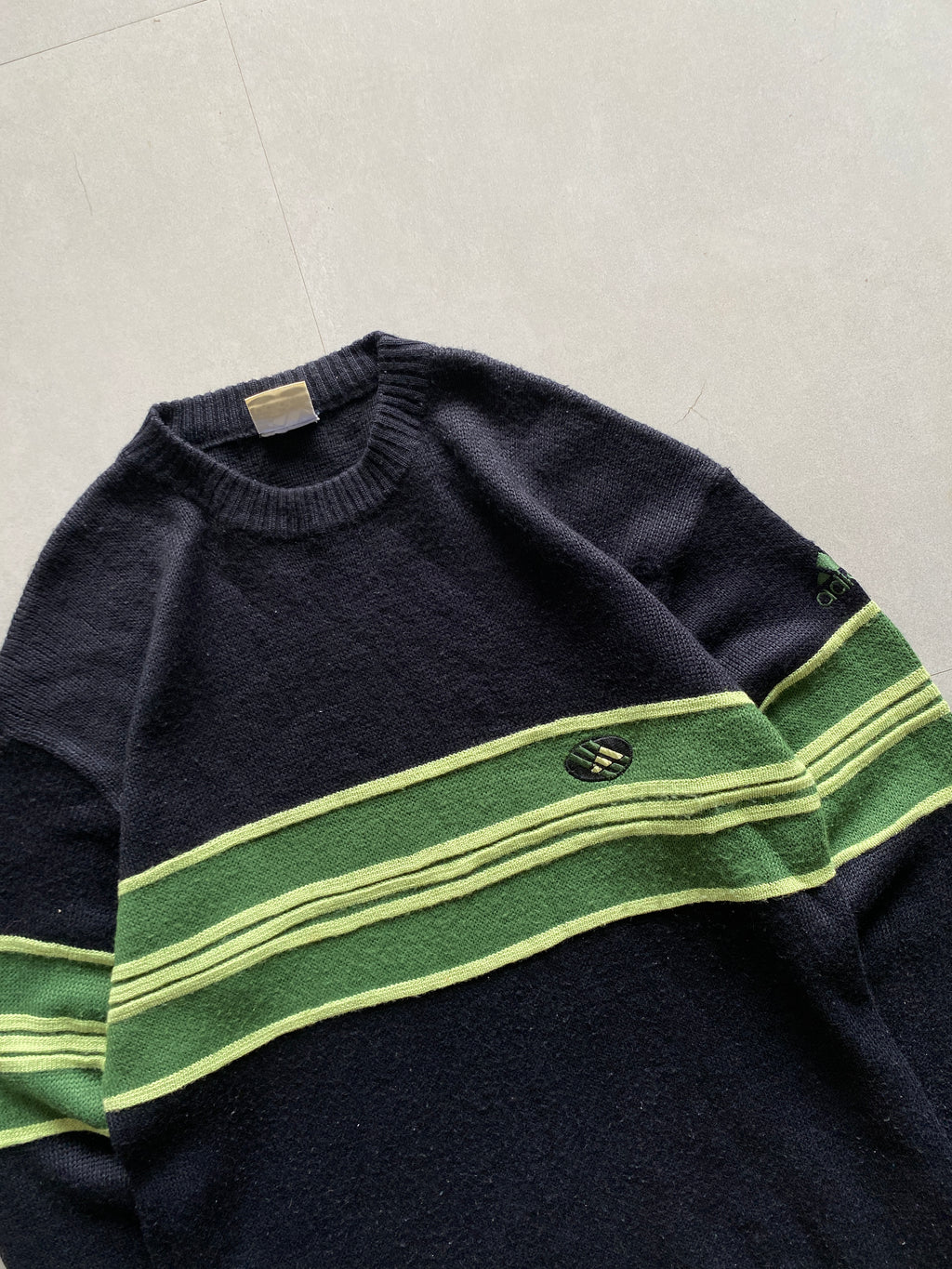 90s ADIDAS KNIT  SWEATSHIRT - XL