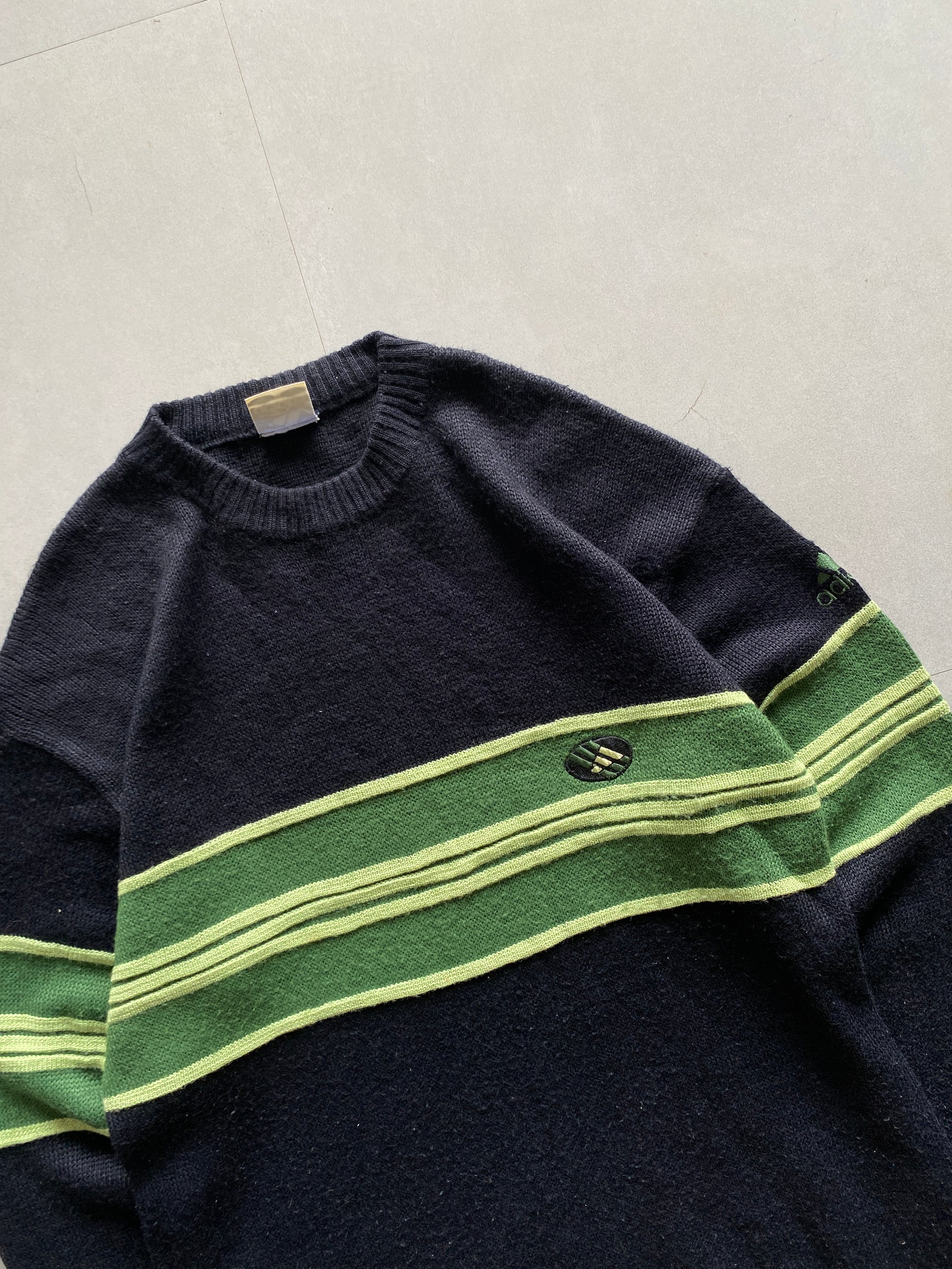 90s ADIDAS KNIT  SWEATSHIRT - XL