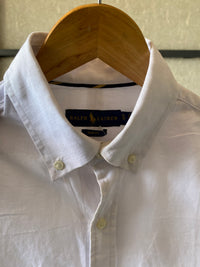 RALPH LAUREN SOLID WHITE SHIRT - M