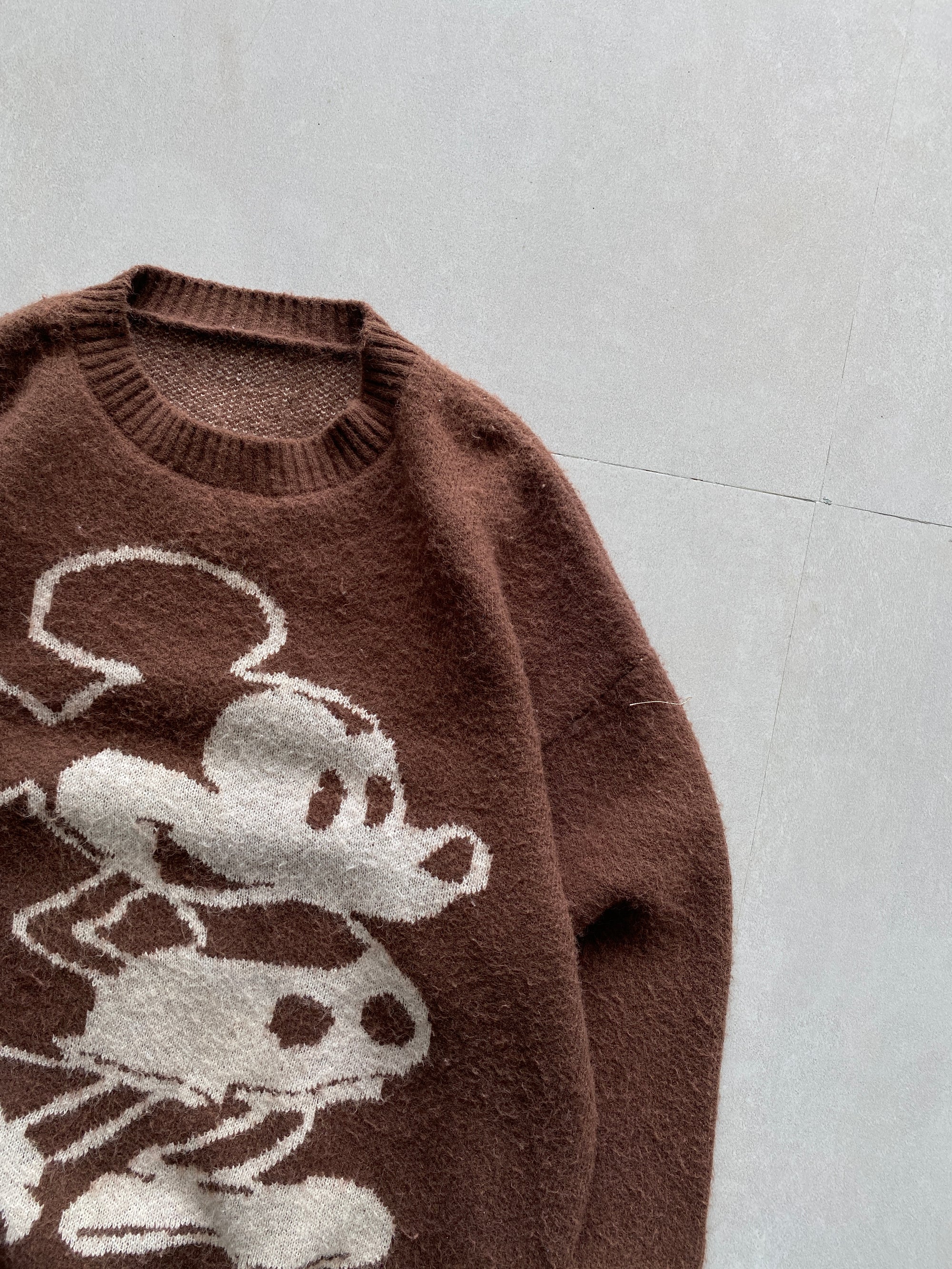 BROWN KNIT SWEATER - XL