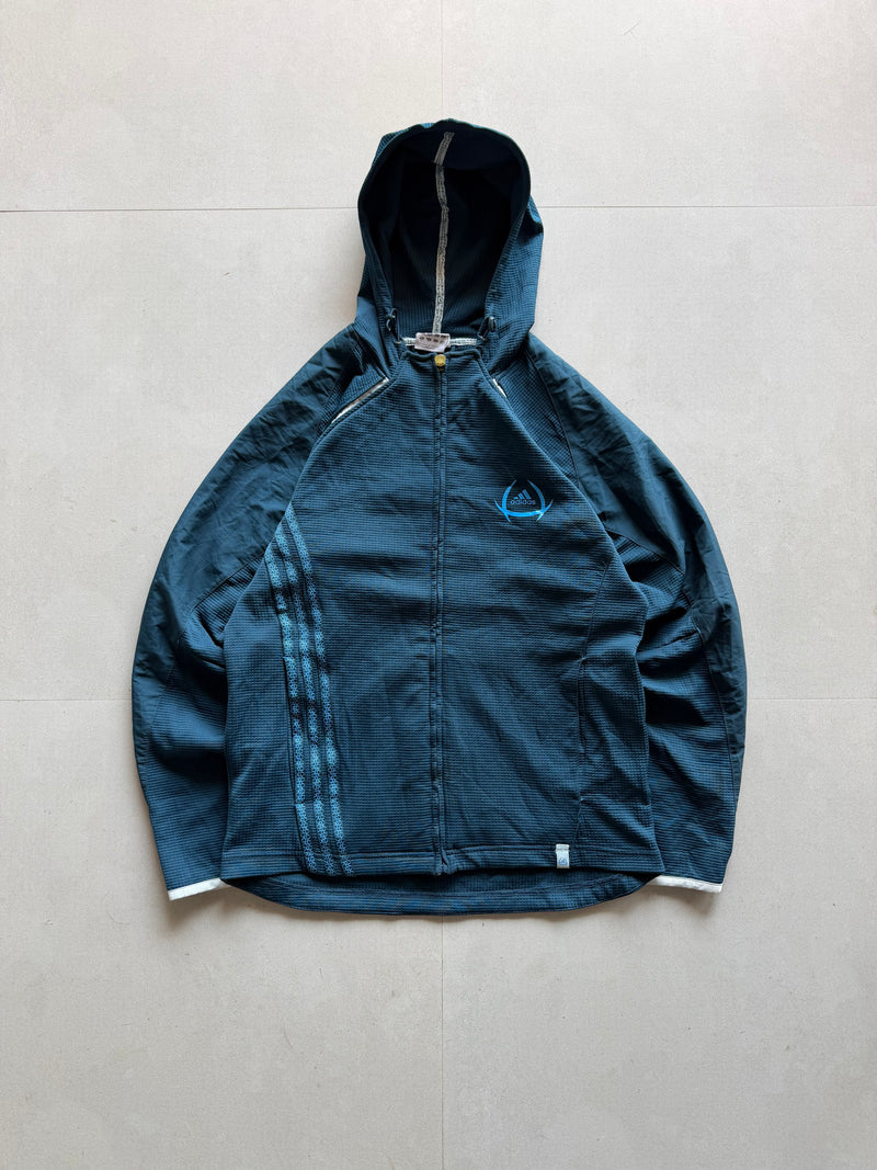 ADIDAS STRIPED HOODED JACKET - M