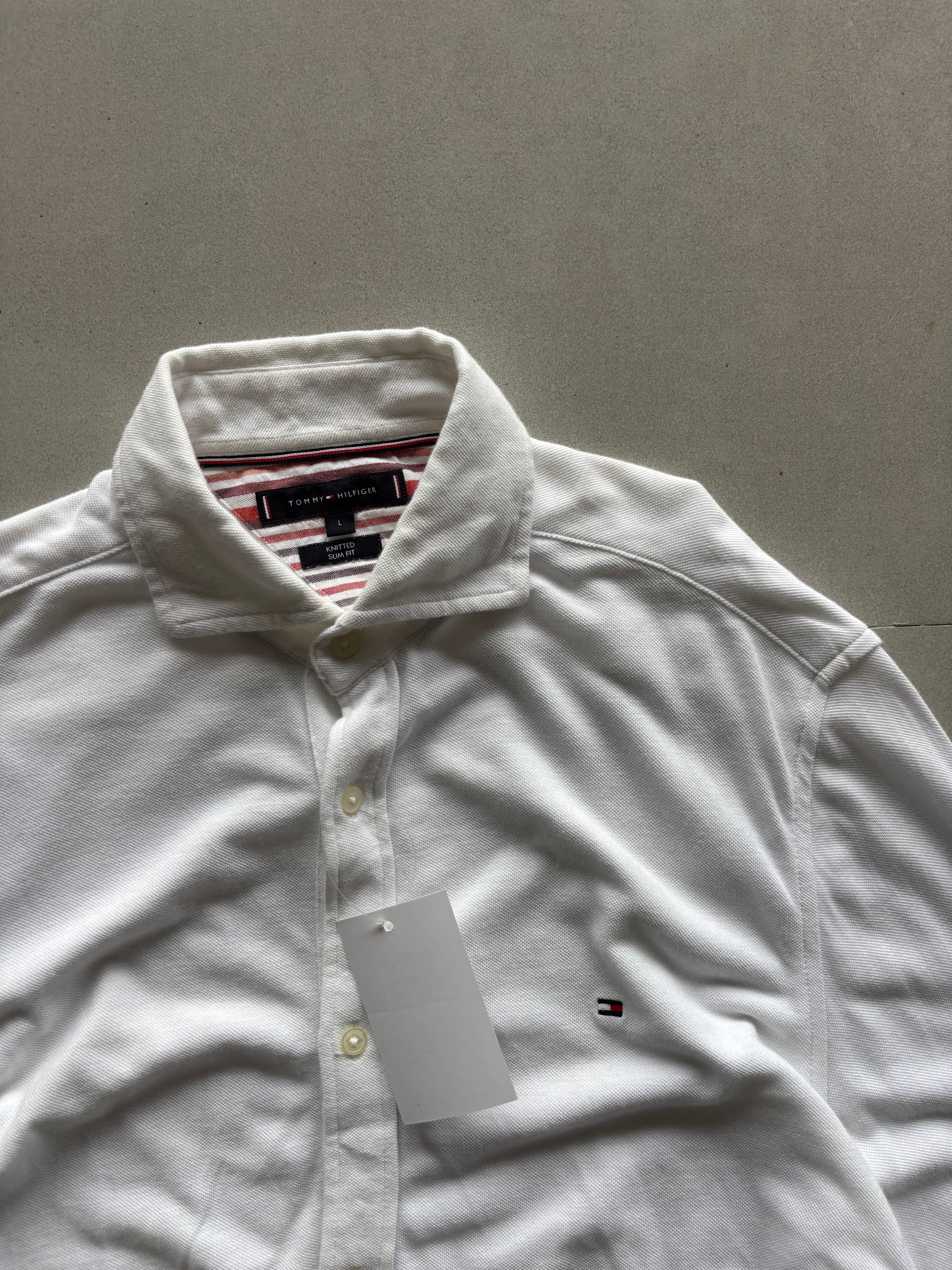 TOMMY HILFIGER SLIM FIT WHITE FORMAL SHIRT - L