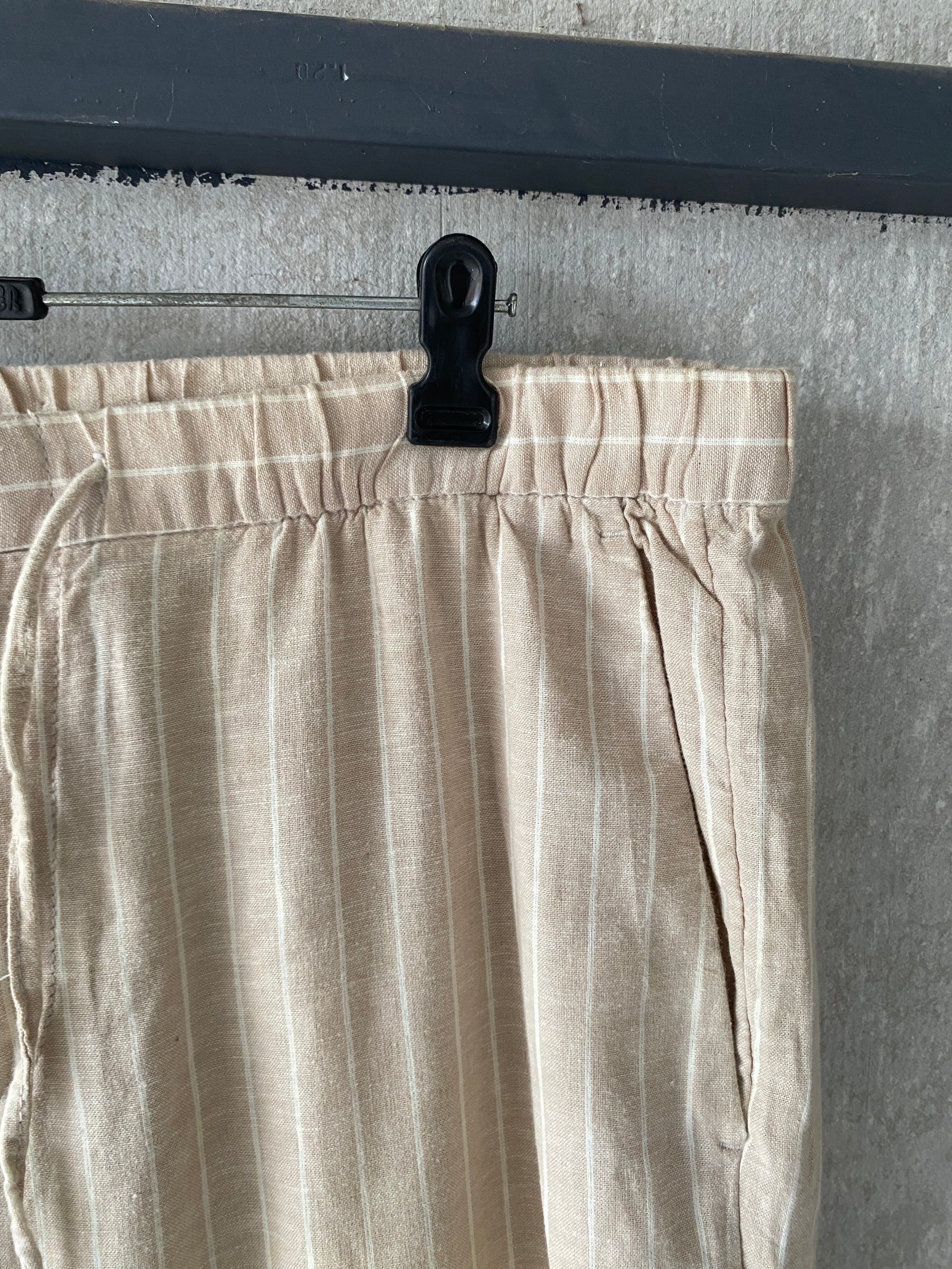 H&M STRIPED LINEN PANT - L