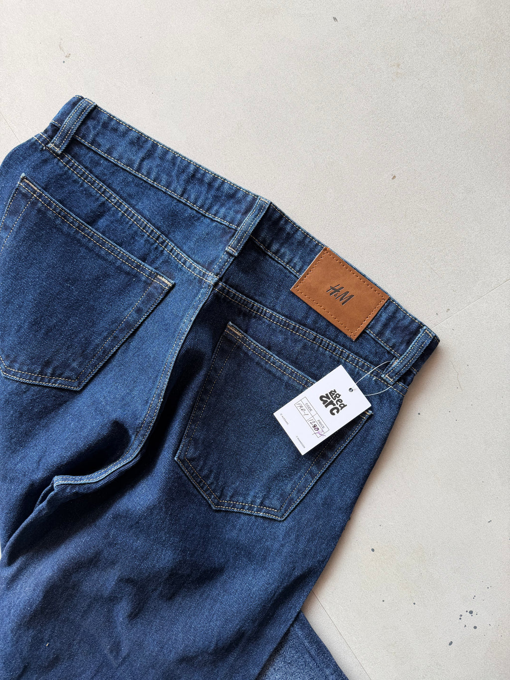 DARK BLUE WASHED WIDE LEG