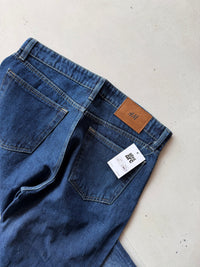 DARK BLUE WASHED WIDE LEG