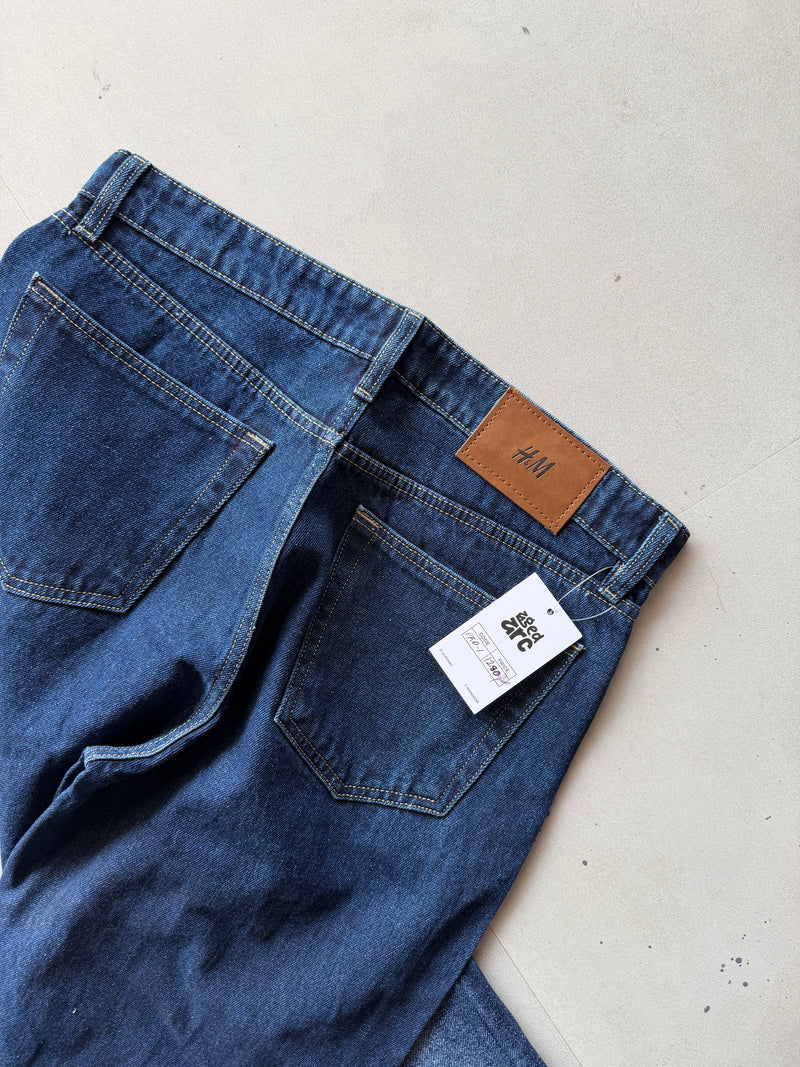 DARK BLUE WASHED WIDE LEG