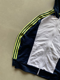 ADIDAS STRIPED HOODED JACKET - M