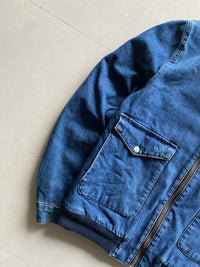 TOP MAN FURRY DENIM JACKET - M