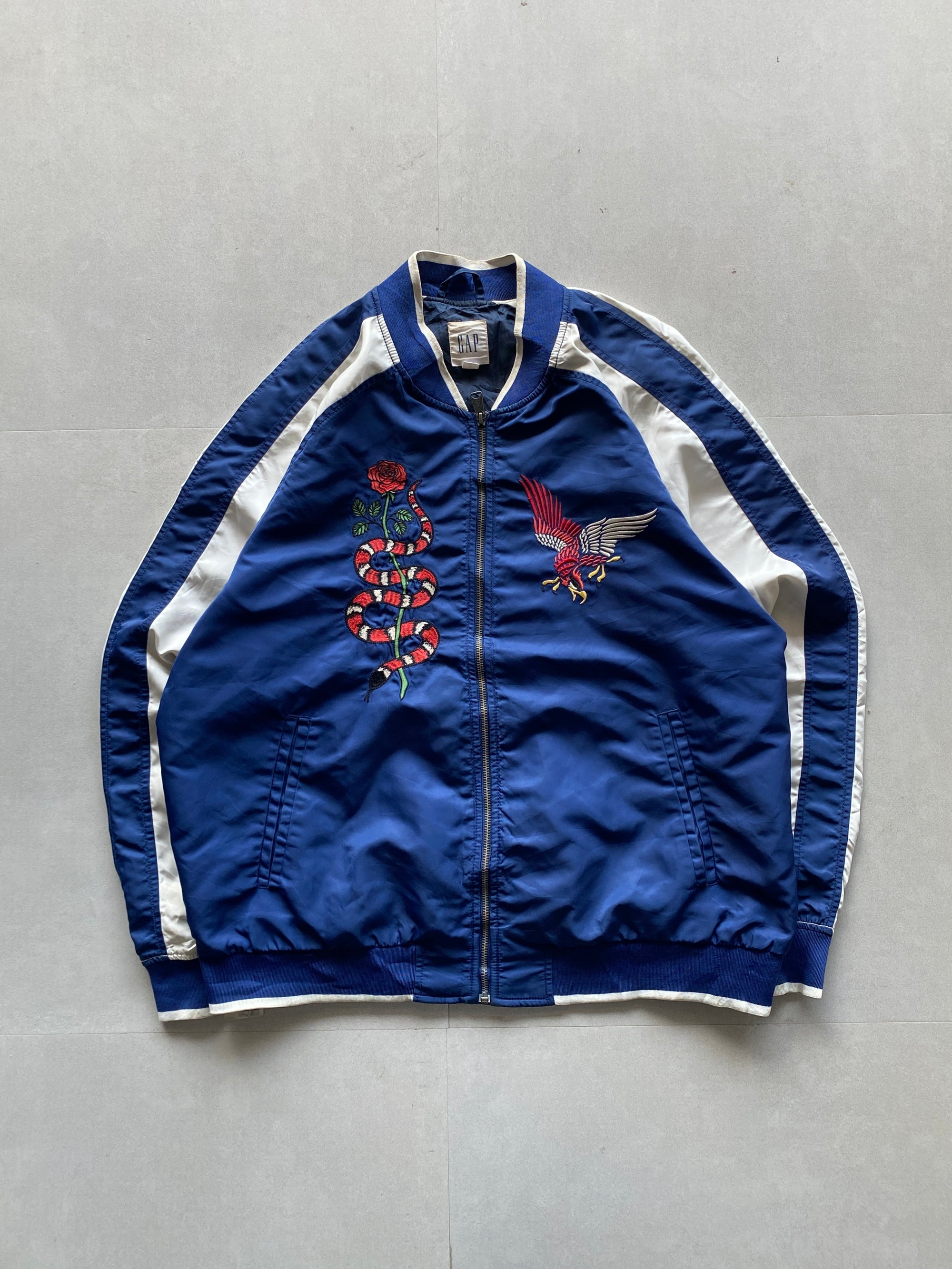 VINTAGE GAP EMBROIDERY BOMBER JACKET - XL