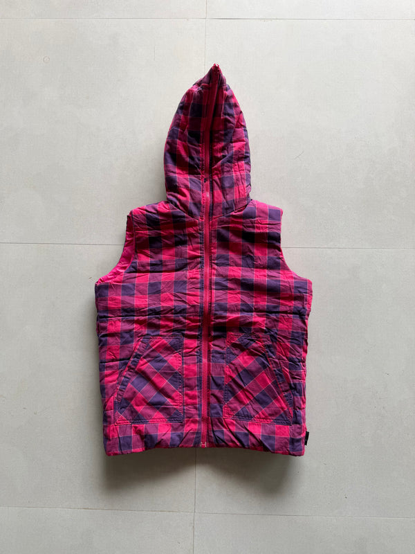 FULL ZIP REVERSIBLE PUFFER VEST - S