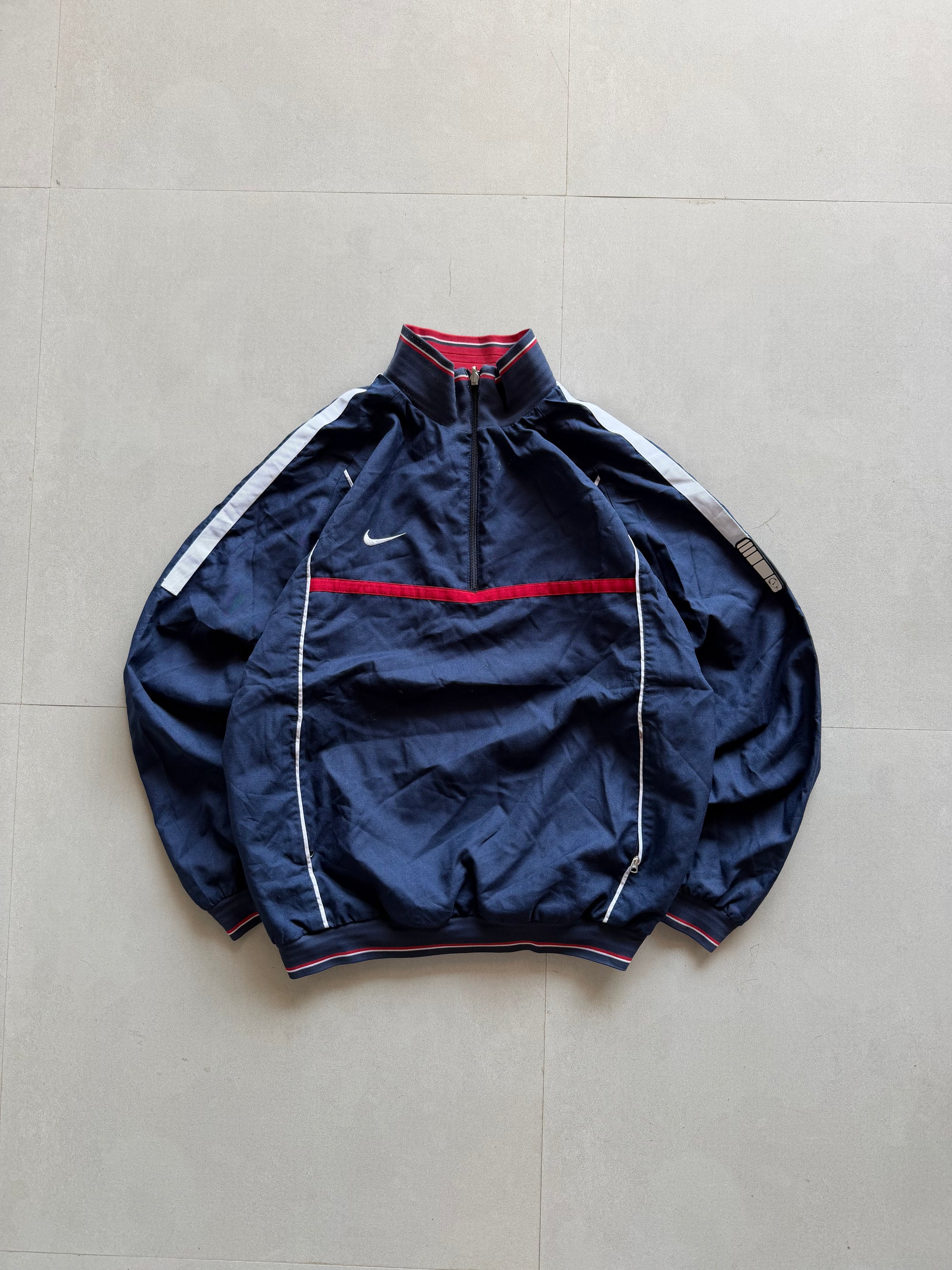 90S NIKE QUARTER ZIP REVERSIBLE JACKET - L