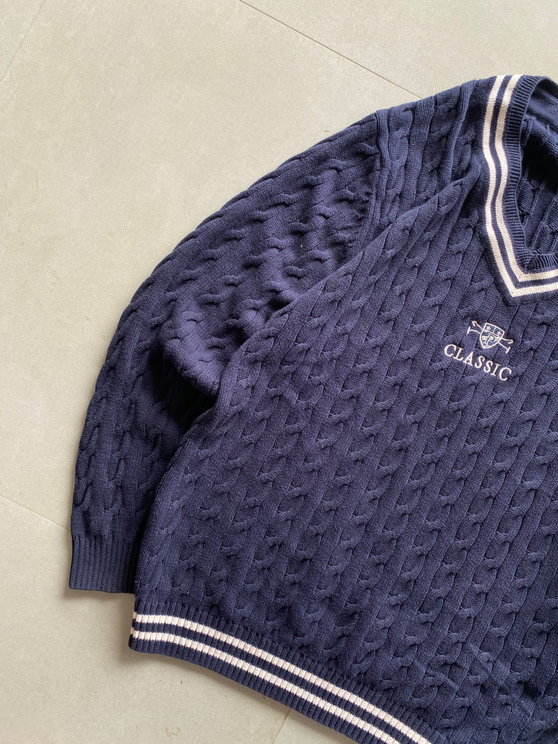 RALPH LAUREN CABLE KNIT SWEATER - L