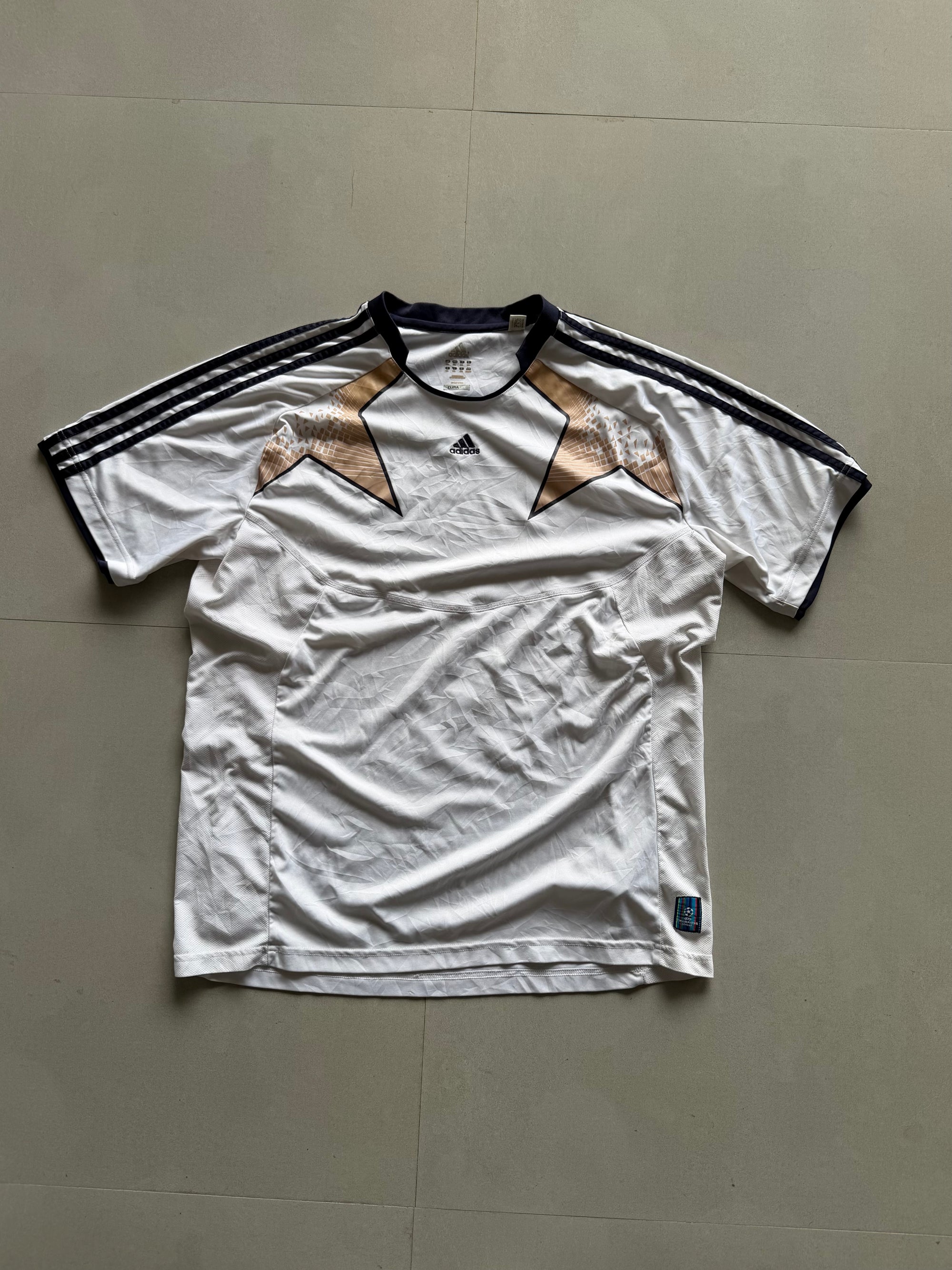 ADIDAS STRIPED DRI FIT TEE - XL