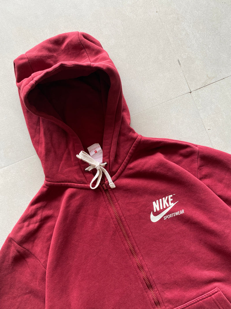 VINTAGE NIKE BIG LOGO ZIPPER HOODIE - L