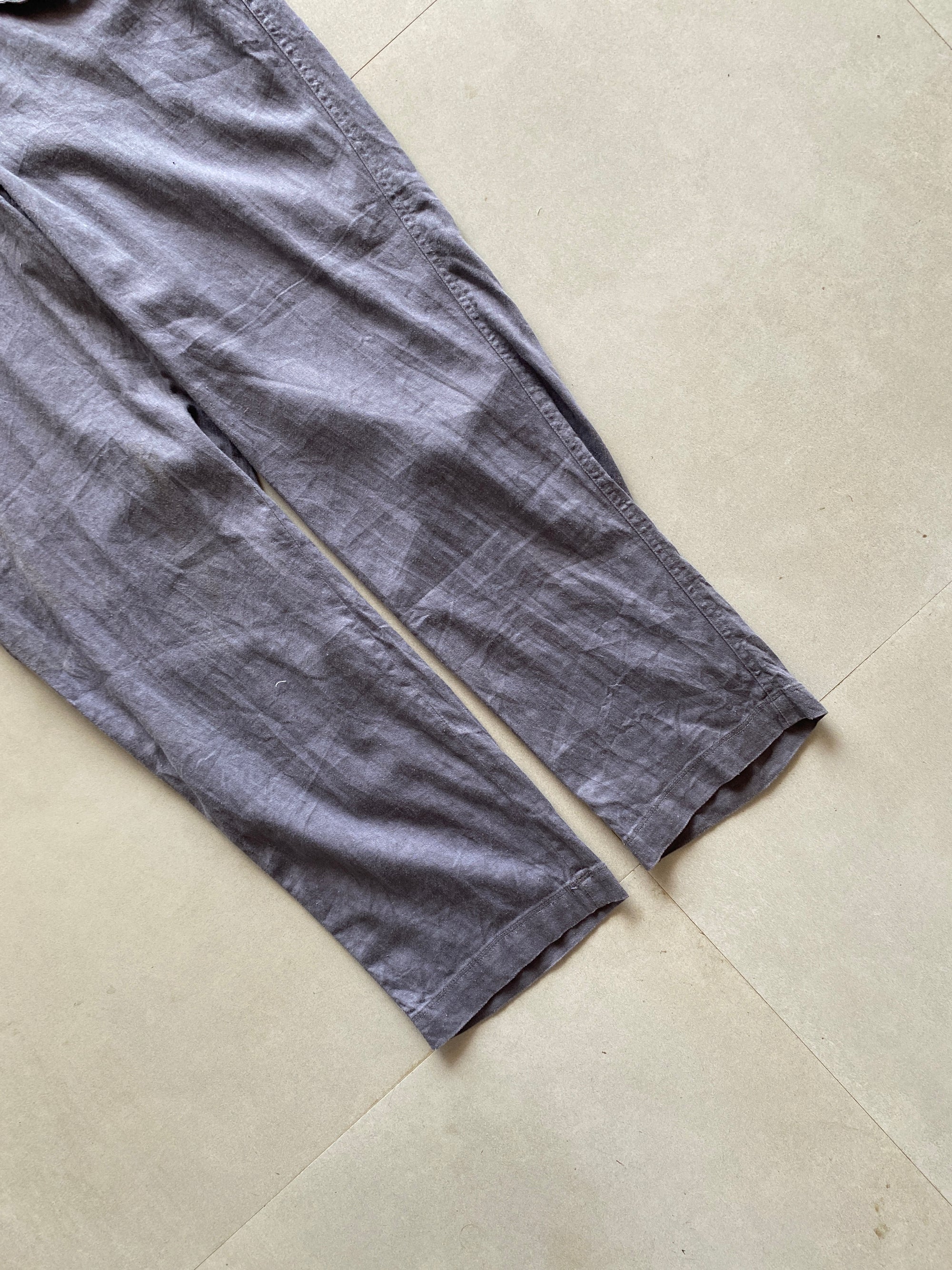 STRIGHT FIT LINEN PANT - L