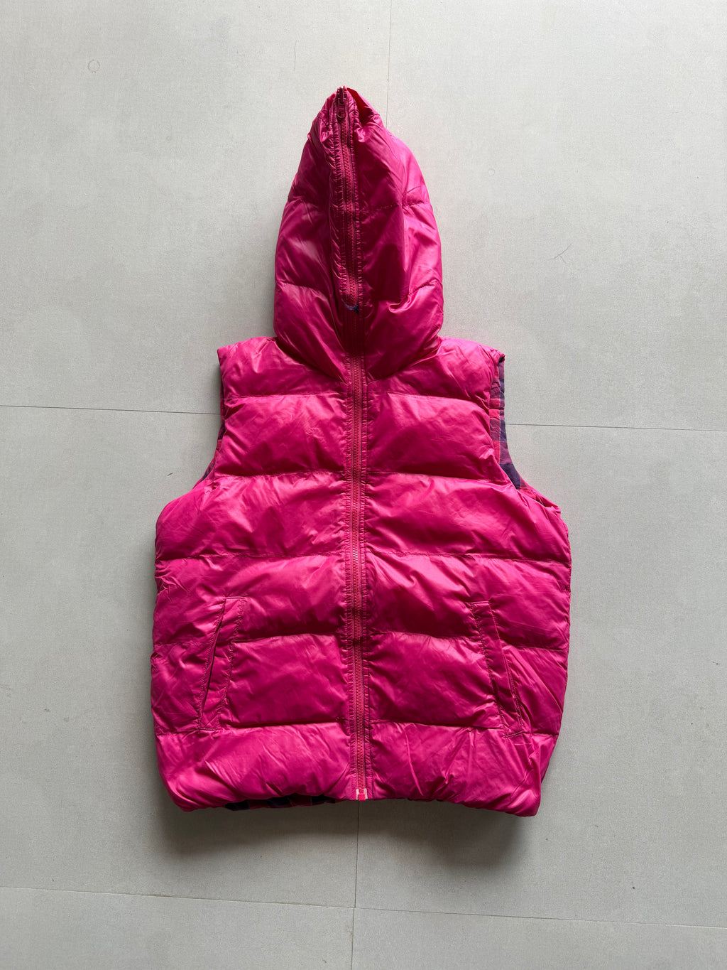 FULL ZIP REVERSIBLE PUFFER VEST - S