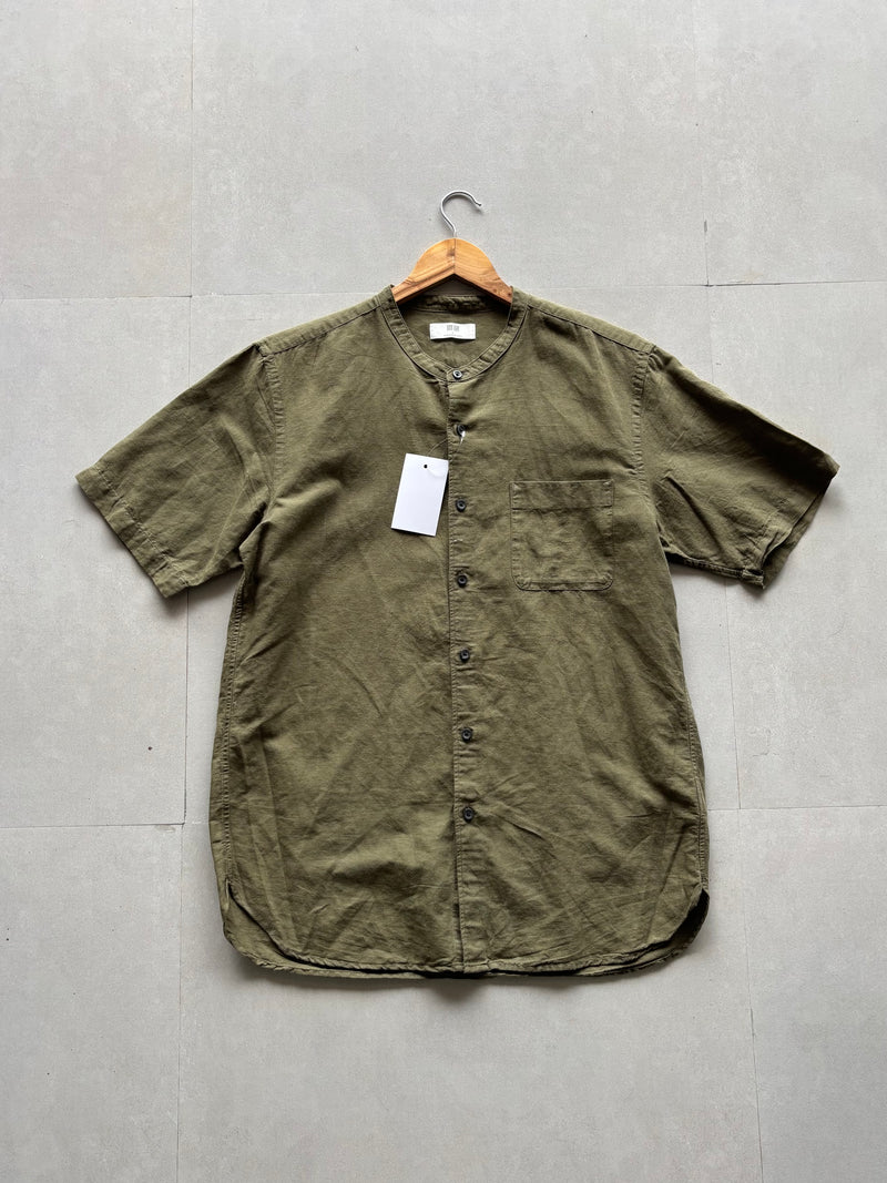 UNIQLO PURE LINEN HALF SLEEVE SHIRT - M