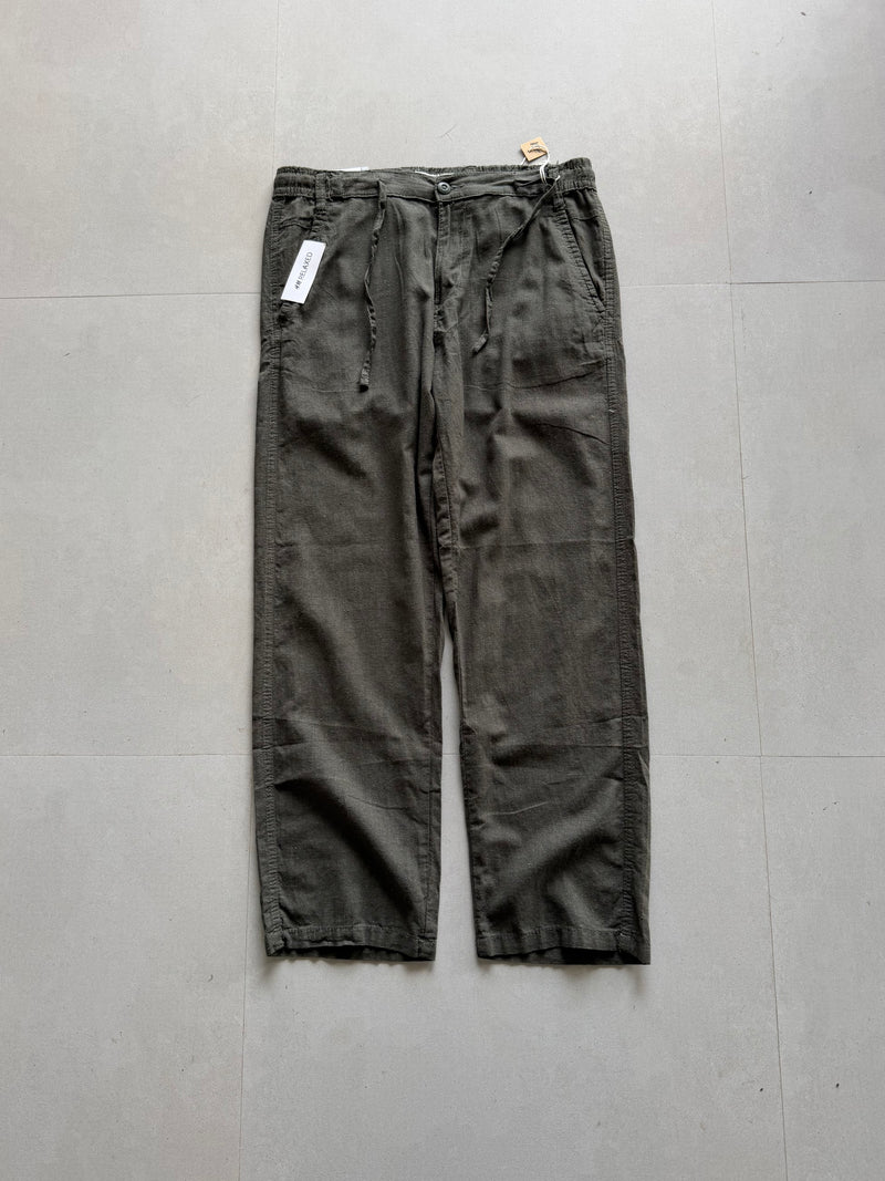 H&M GREEN LINEN PANT - M