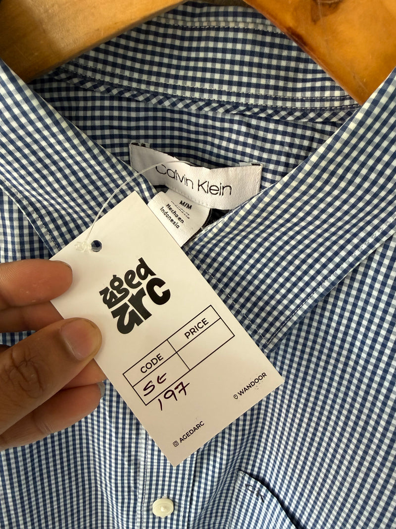 CALVIN KLIEN CHECKERD SHIRT ST197 - M