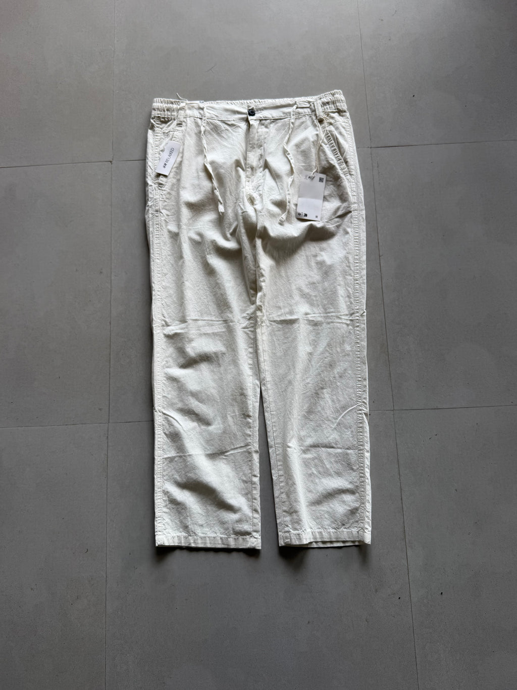 H&M WHITE LINEN PANT - L