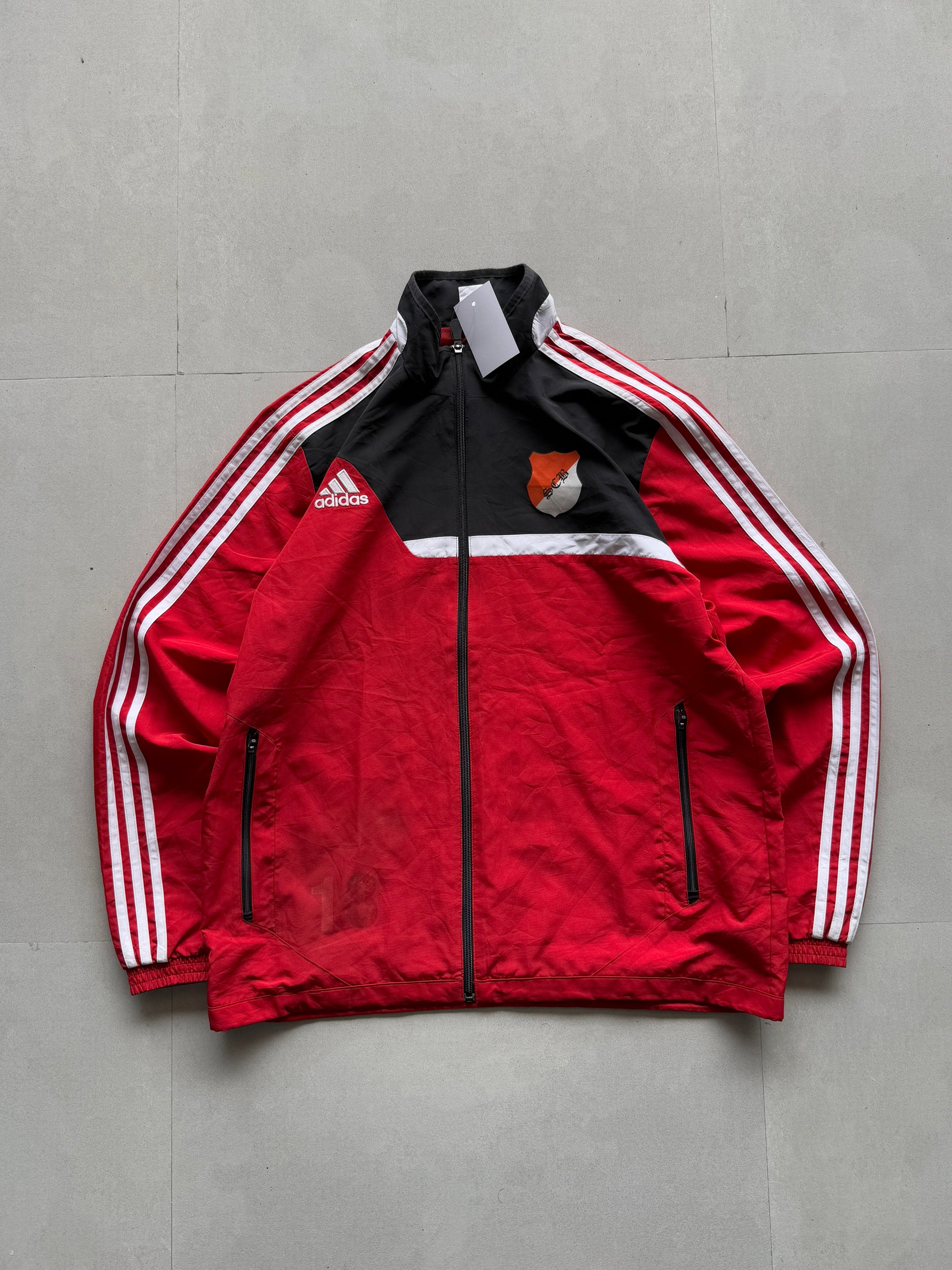 ADIDAS RED STRIPED JACKET - L