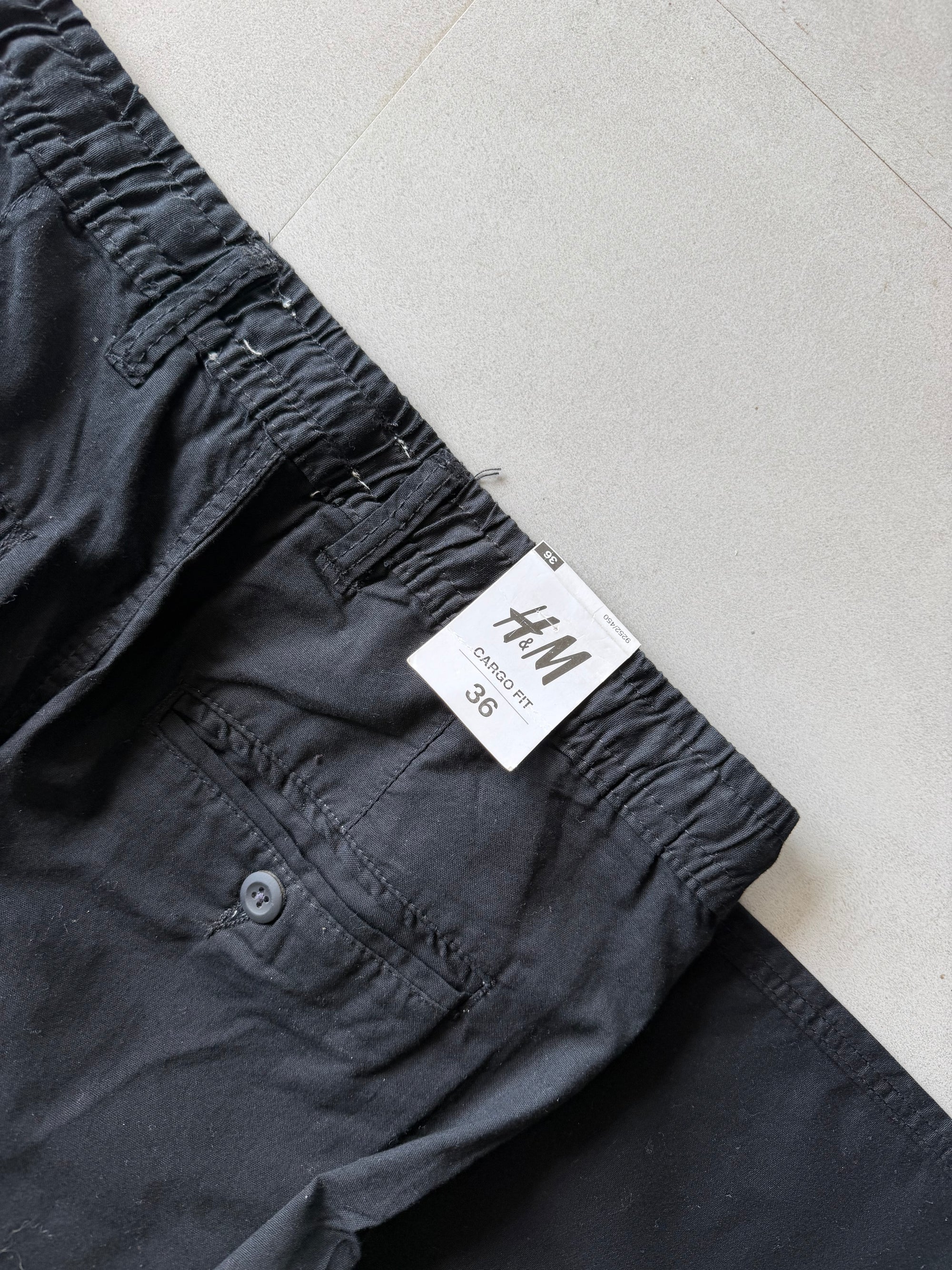 H&M BLACK LINEN PANT - L