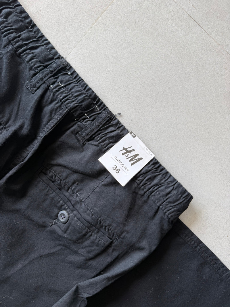 H&M BLACK LINEN PANT - L