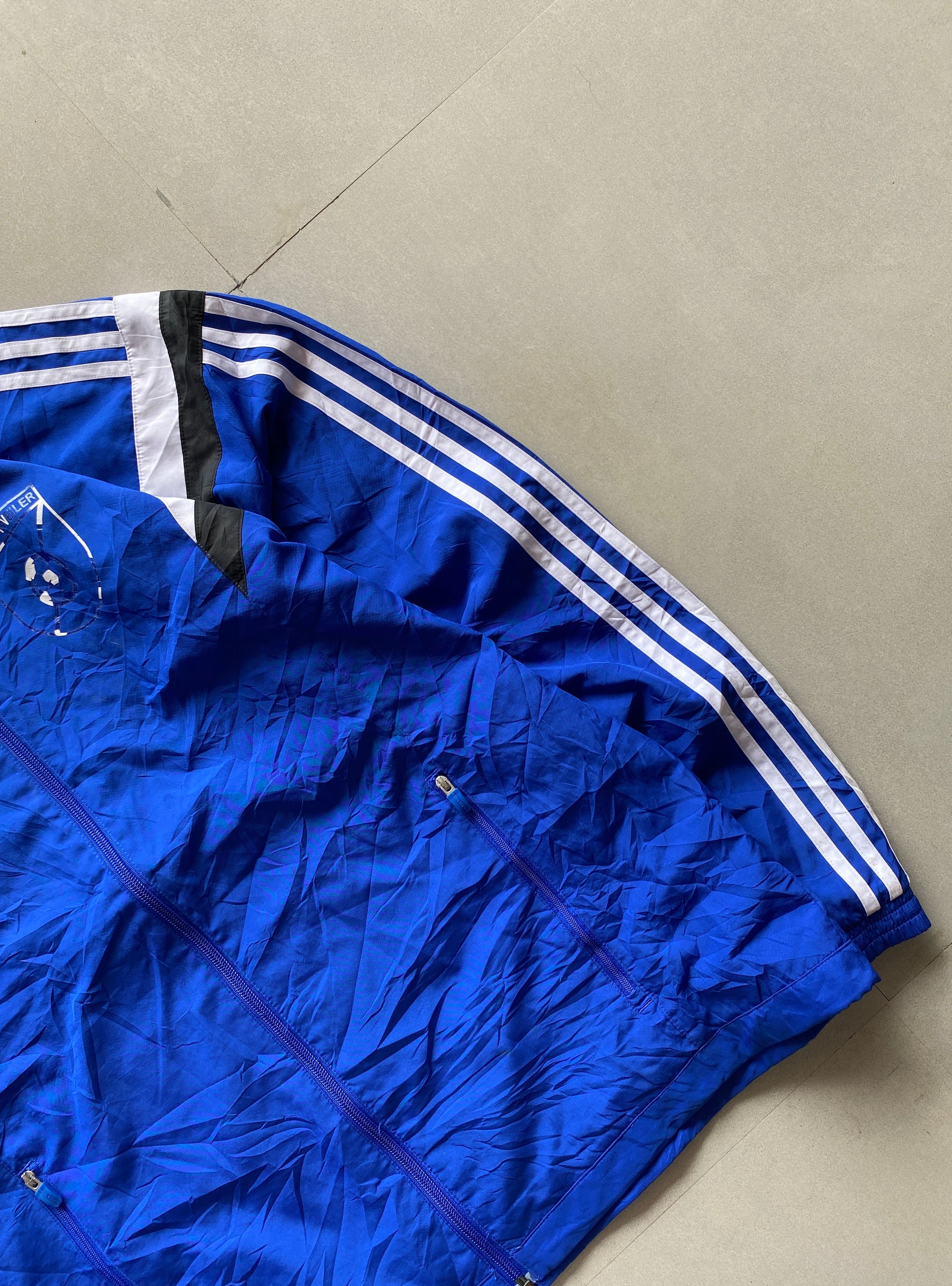 ADIDAS STRIPED BLUE JACKET - L
