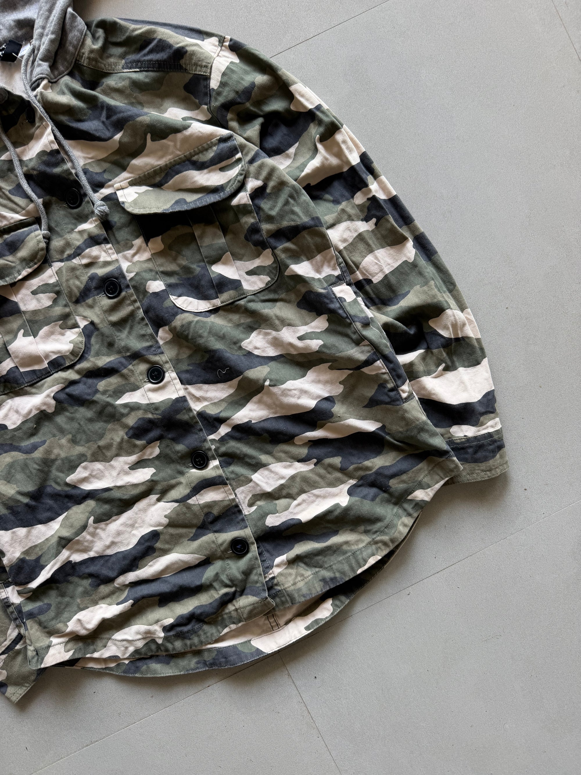 H&M HOODED FLANNEL JACKET -
