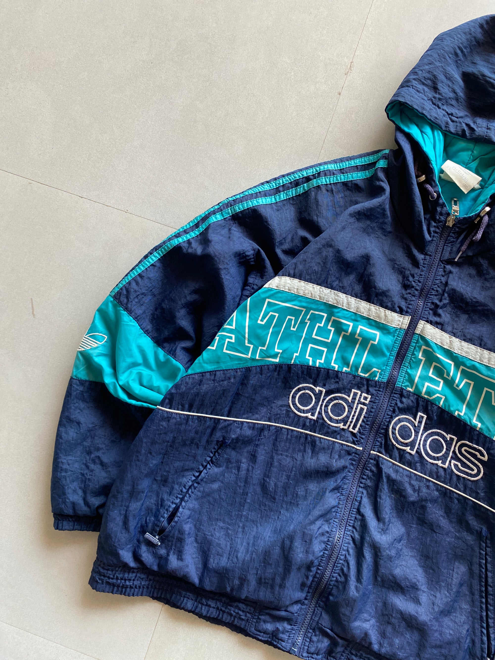 90s ADIDAS ATHLETIC HEAVY JACKET - XL