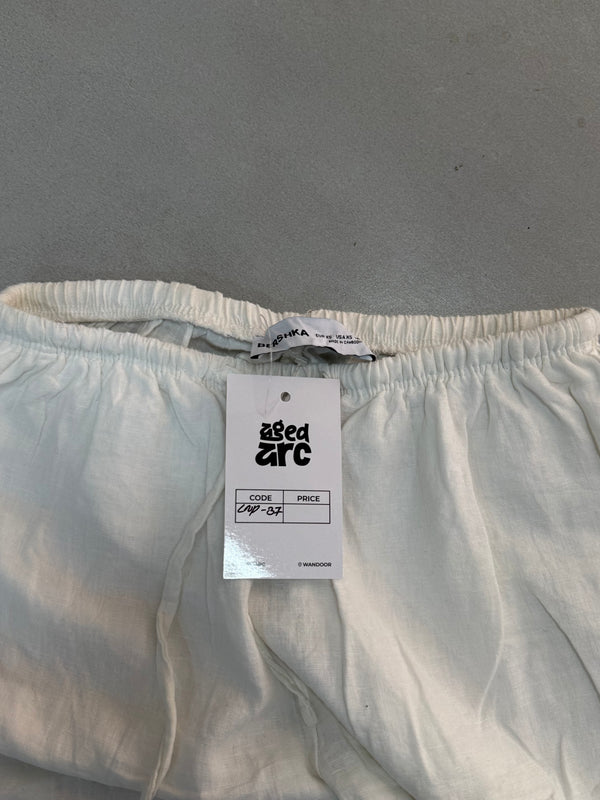BERSHKA BAGGY LINEN PANT -  XS