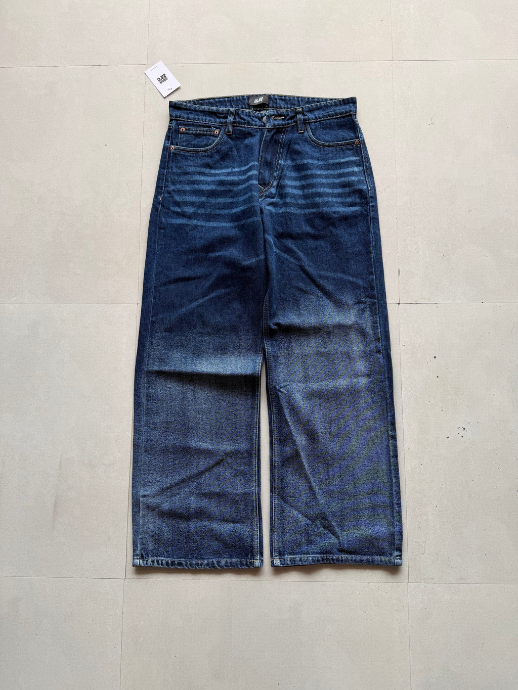 DARK BLUE WASHED WIDE LEG