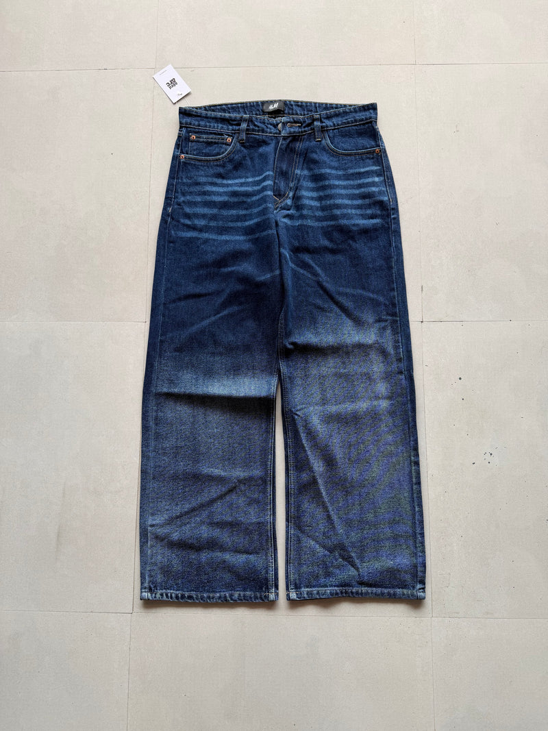 DARK BLUE WASHED WIDE LEG