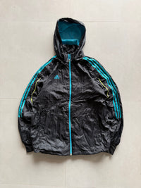 ADIDAS STRIPED HOODED JACKET - M