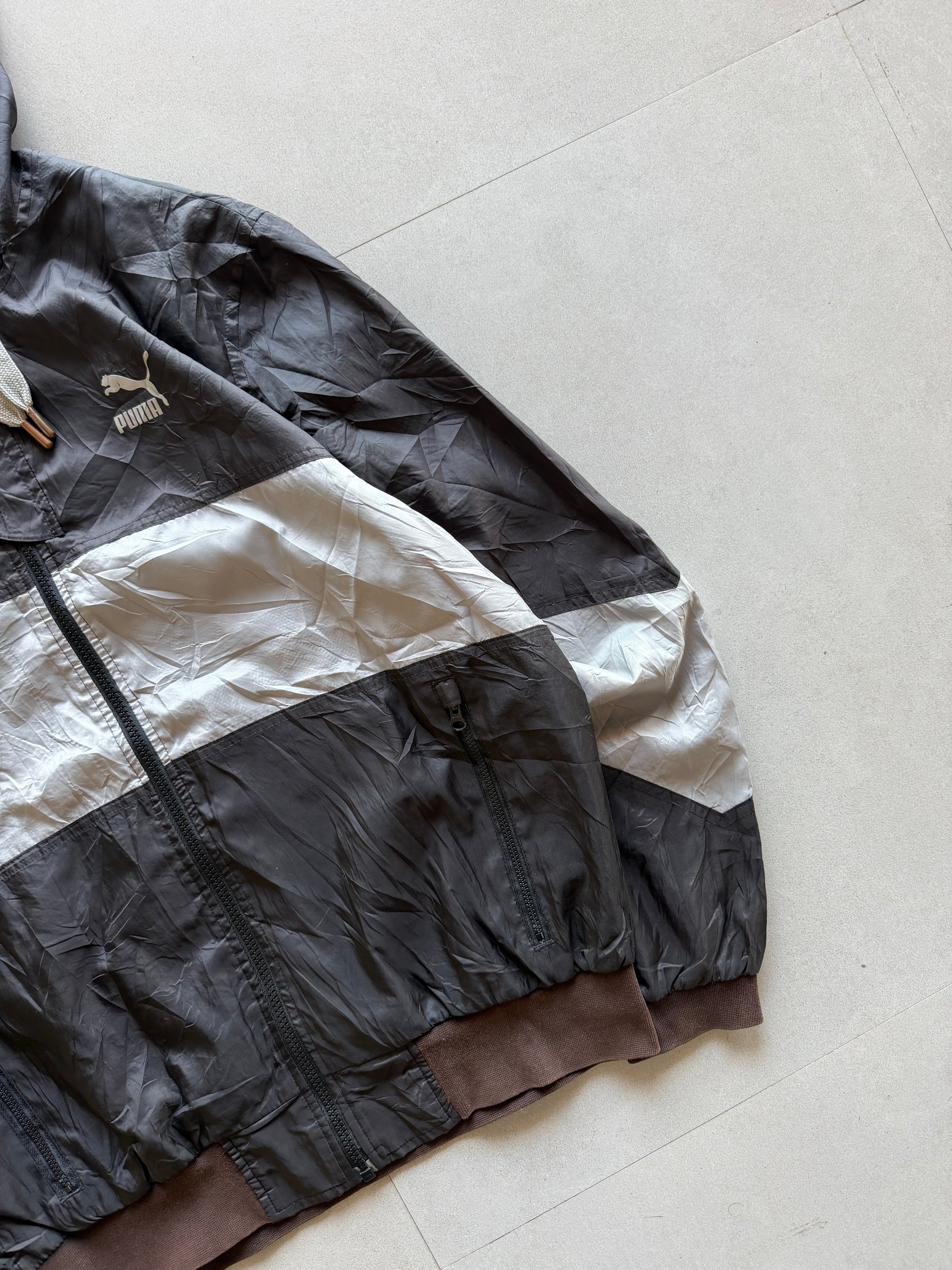VINTAGE PUMA HOODED JACKET - M