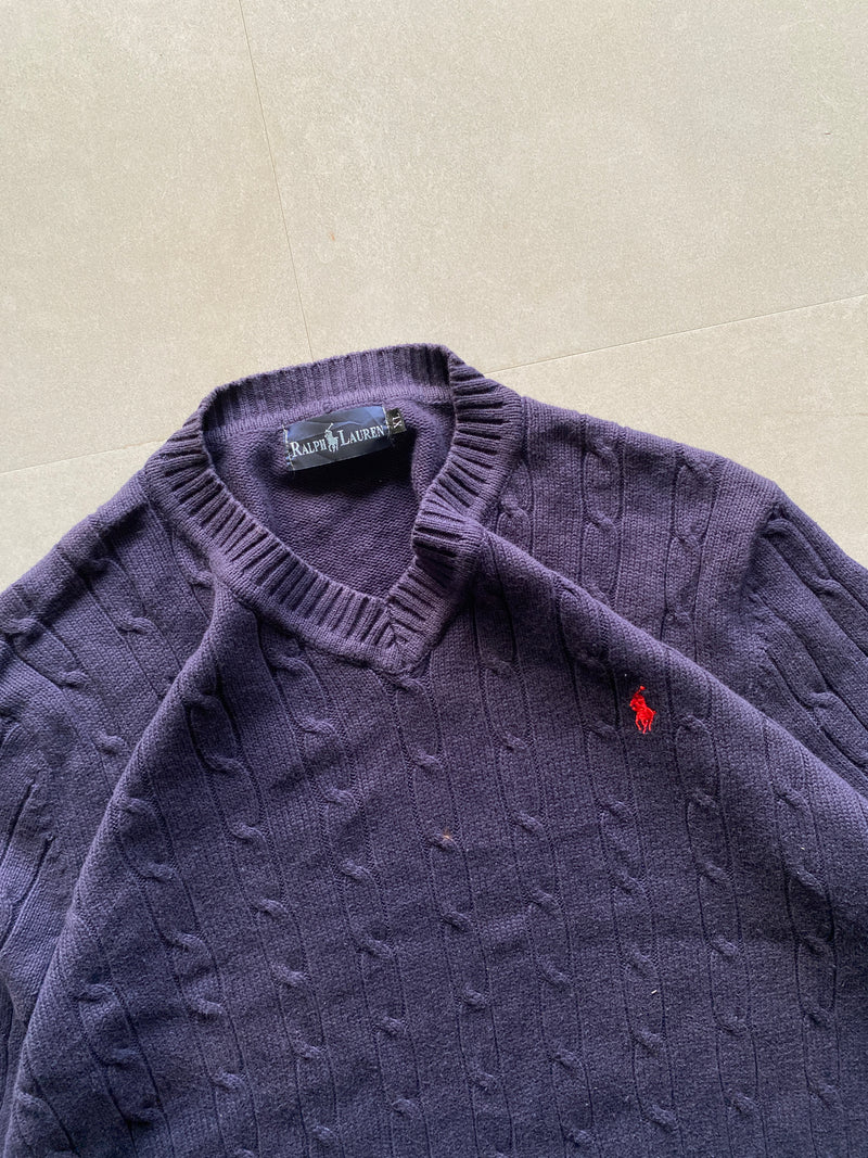 RALPH LAUREN KNIT SWEATER - L
