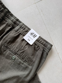 H&M GREEN LINEN PANT - M